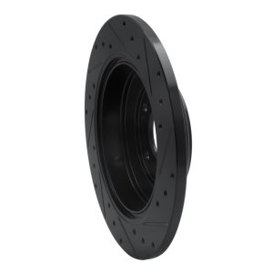 Hyundai Genesis Coupe Brake Rotor (1) - Rear Left - R1 Concepts - Drilled & Slotted - Black - `10-`16